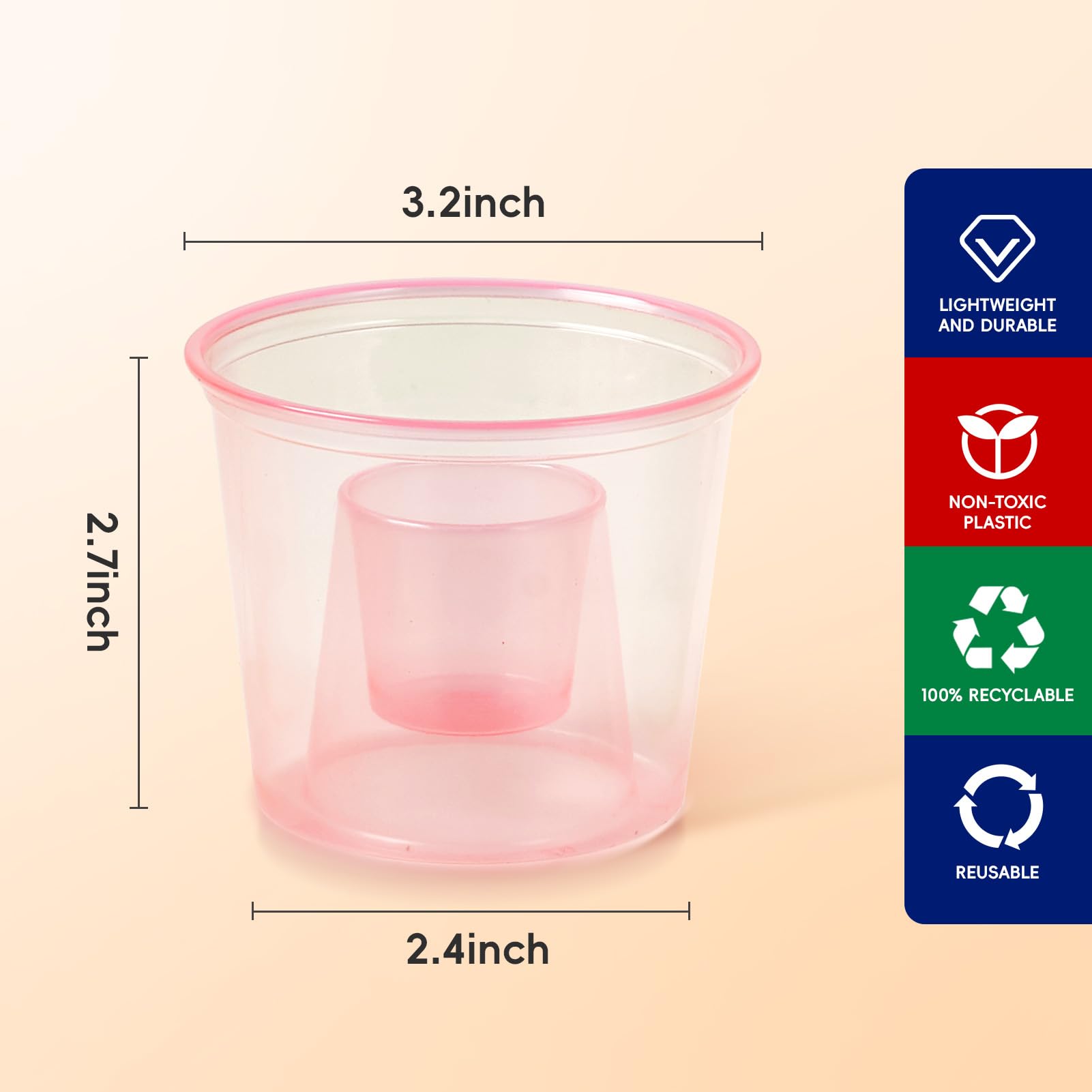 Foto 4 pulgar | Vasos Bomber Desechables Jolly Chef 500 De Plástico  120 Ml  Azul/naranja/rosa/verde - Venta Internacional.