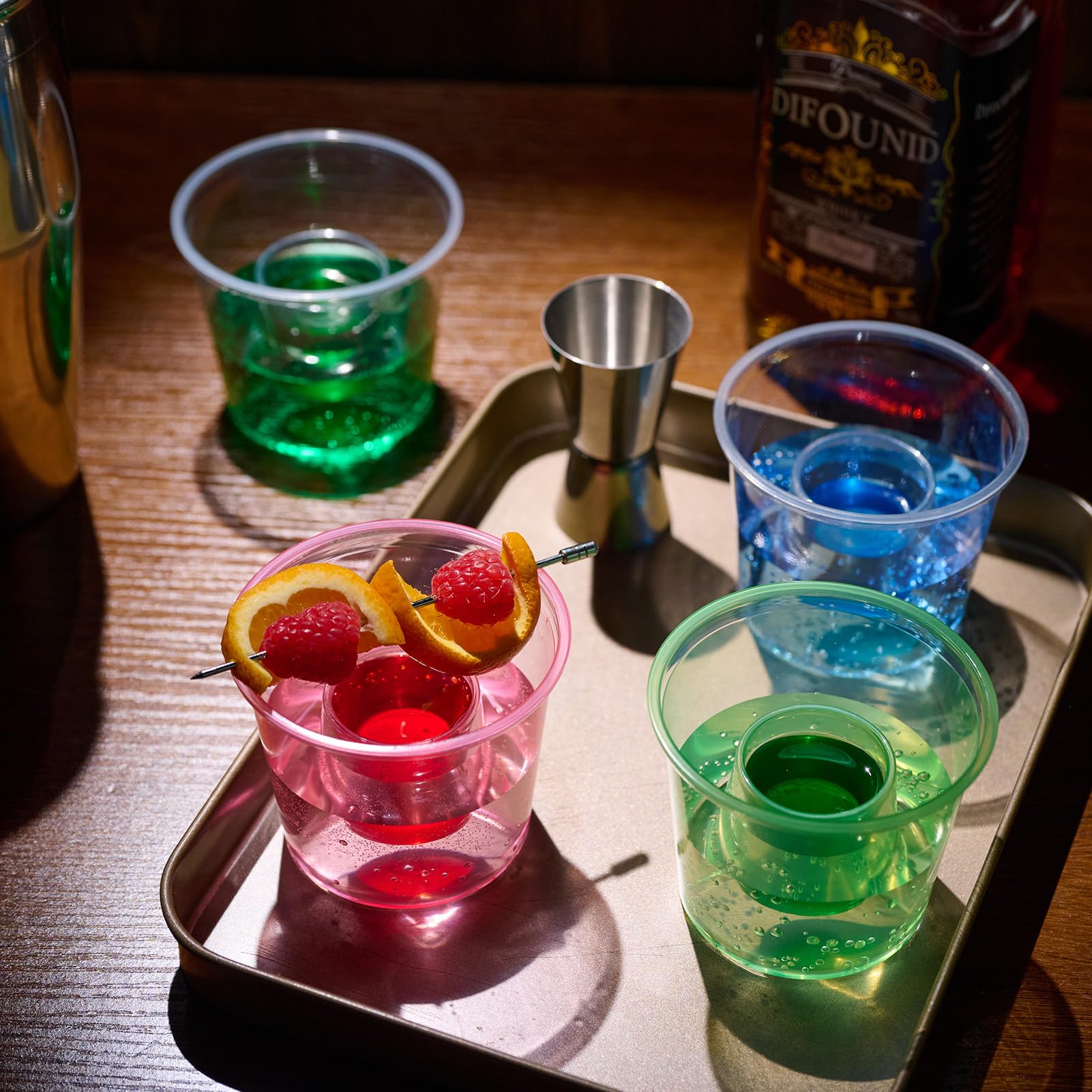 Foto 5 pulgar | Vasos Bomber Desechables Jolly Chef 500 De Plástico  120 Ml  Azul/naranja/rosa/verde - Venta Internacional.