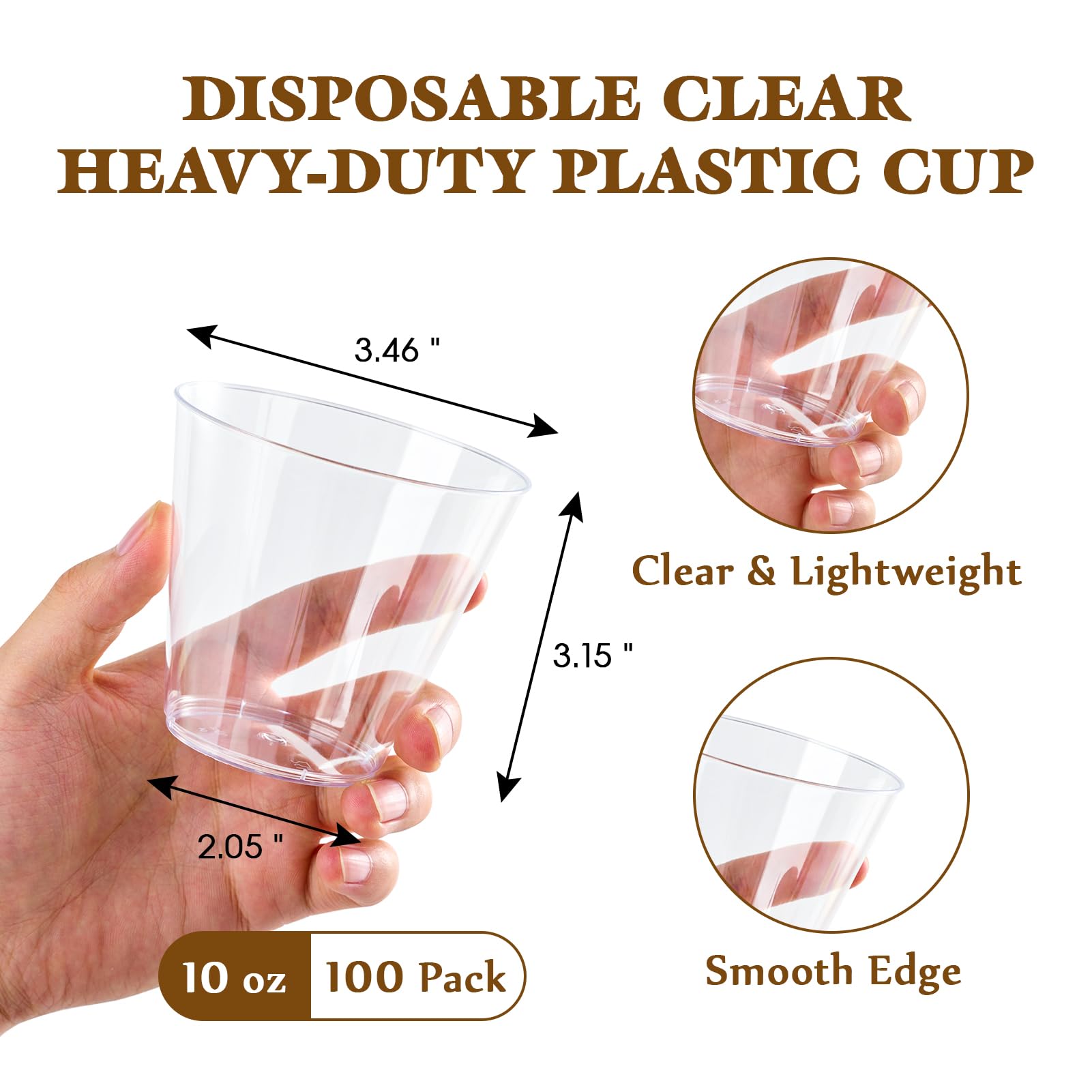 Foto 3 pulgar | Vasos Desechables De Plástico Jolly Chef  300 Ml  Transparentes  Paquete De 100 - Venta Internacional.