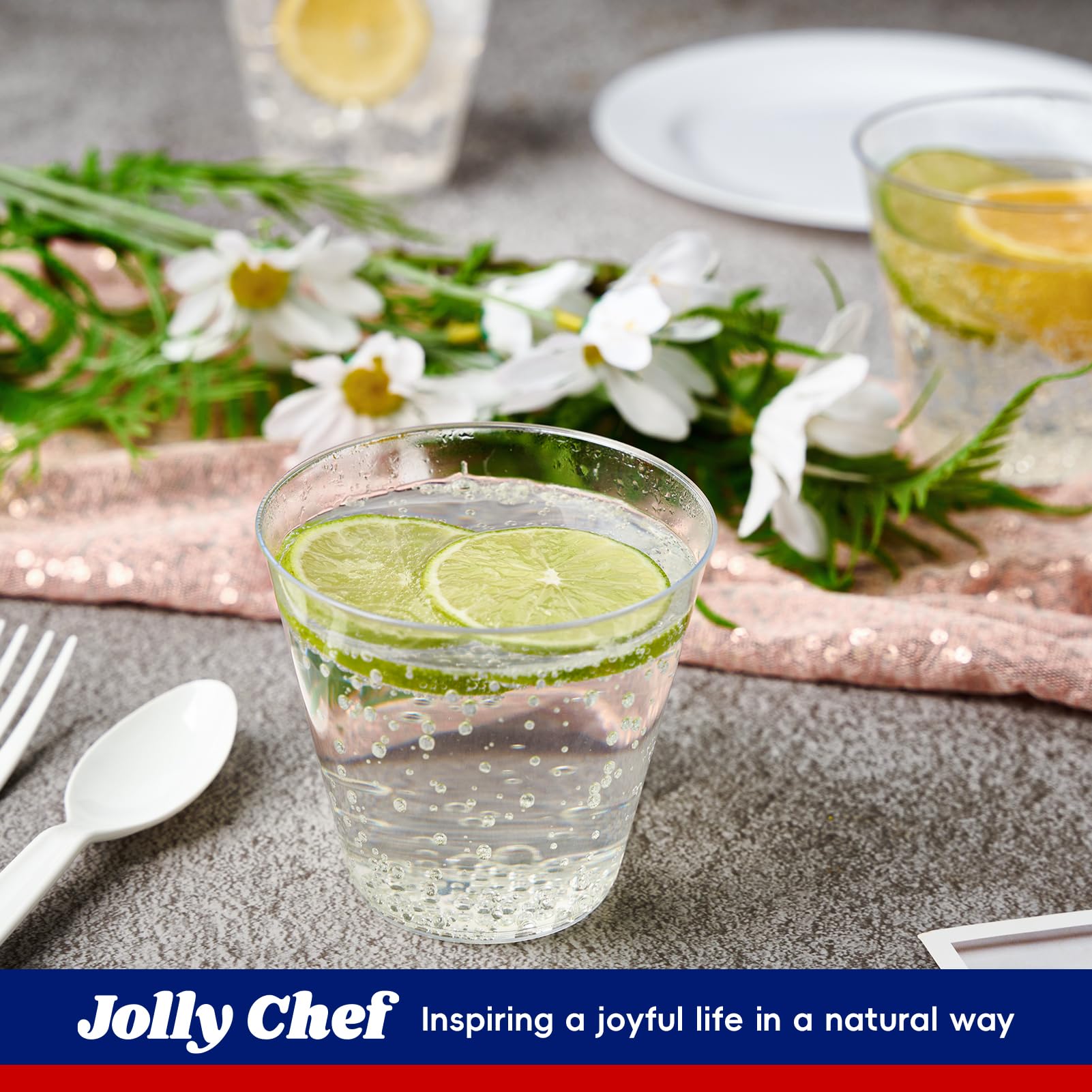 Foto 5 | Vasos Desechables De Plástico Jolly Chef  300 Ml  Transparentes  Paquete De 100 - Venta Internacional.