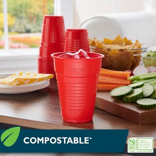 Foto 2 | Vasos De Fiesta Compostables Hefty Ecosave Rojos 540 Ml 16 Unidades X 3 - Venta Internacional.