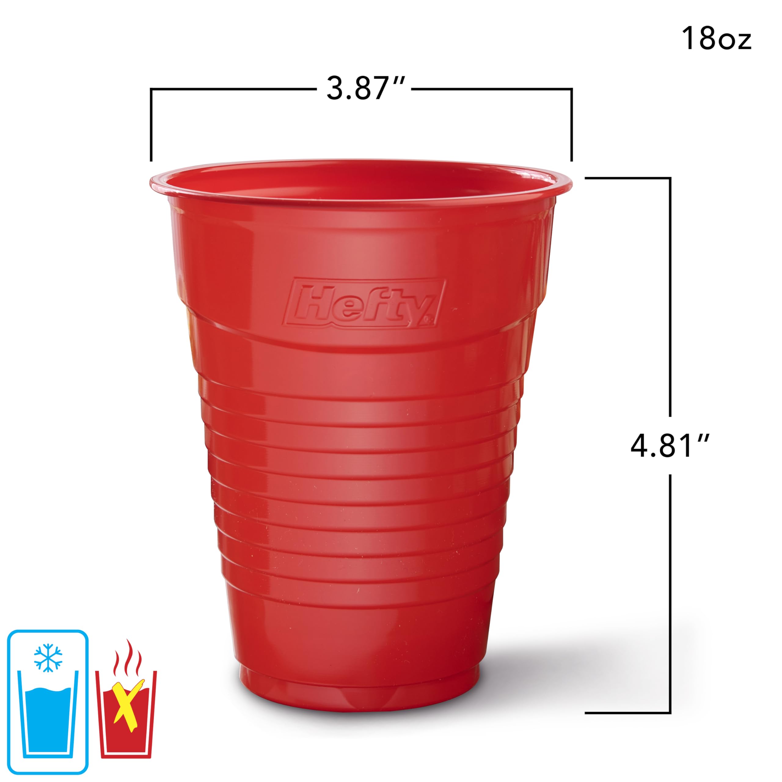 Foto 4 pulgar | Vasos De Fiesta Compostables Hefty Ecosave  Rojos  540 Ml  16 Unidades X 3 - Venta Internacional.