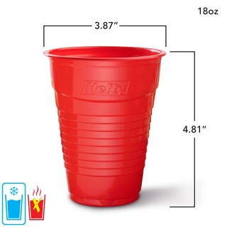 Foto 3 | Vasos De Fiesta Compostables Hefty Ecosave Rojos 540 Ml 16 Unidades X 3 - Venta Internacional.