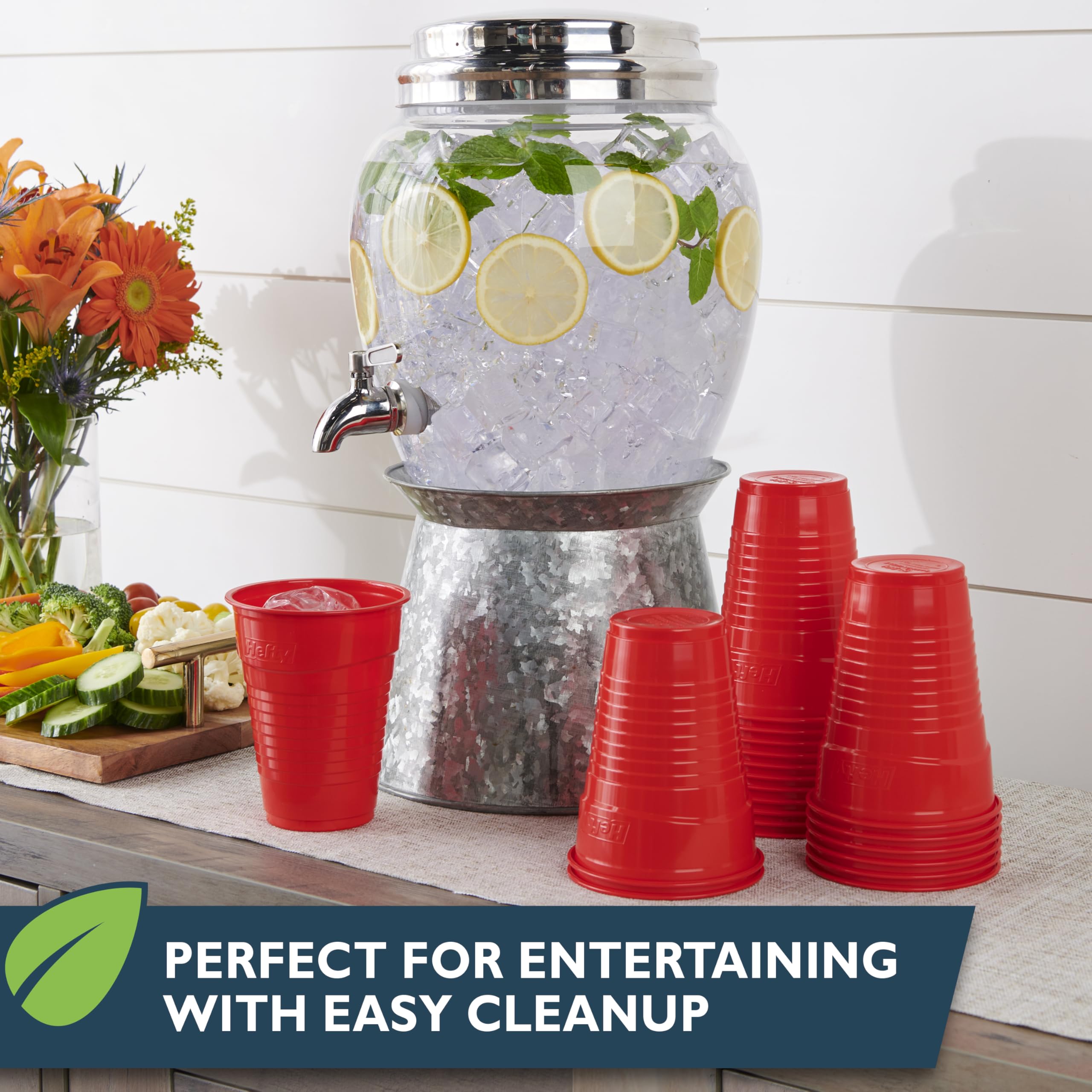 Foto 4 | Vasos De Fiesta Compostables Hefty Ecosave  Rojos  540 Ml  16 Unidades X 3 - Venta Internacional.