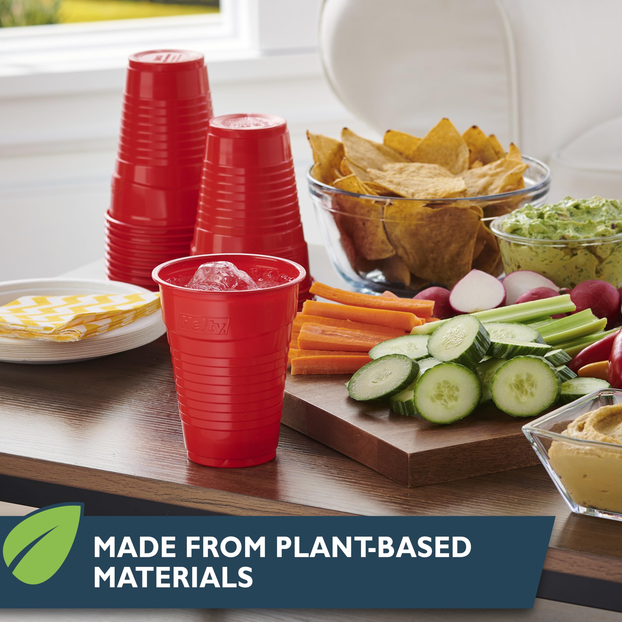 Foto 5 | Vasos De Fiesta Compostables Hefty Ecosave  Rojos  540 Ml  16 Unidades X 3 - Venta Internacional.