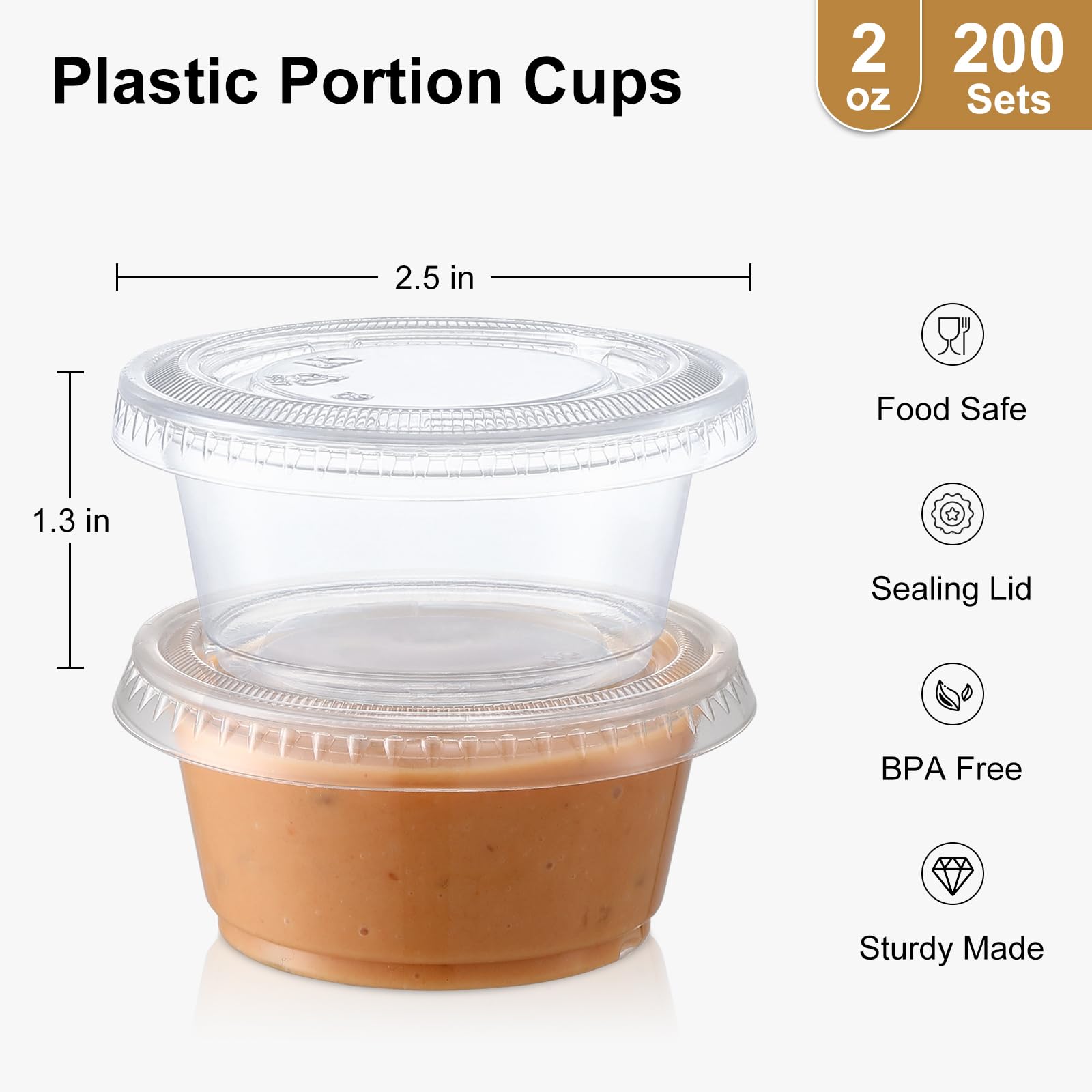 Foto 3 pulgar | Vasos De Chupito Aozita De Gelatina  60 Ml  200 Juegos Con Tapas  Herméticos  Apilables - Venta Internacional.
