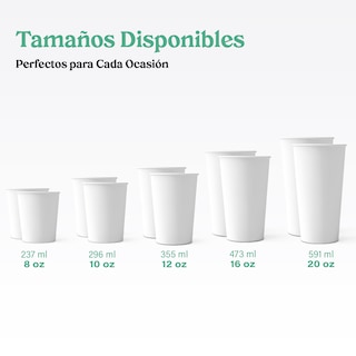 Foto 6 | Berry Green 50 Vasos Para Café 12 Oz (355 Ml) Con Tapa Y Manga Resistentes Antiderrames Y Biodegradables