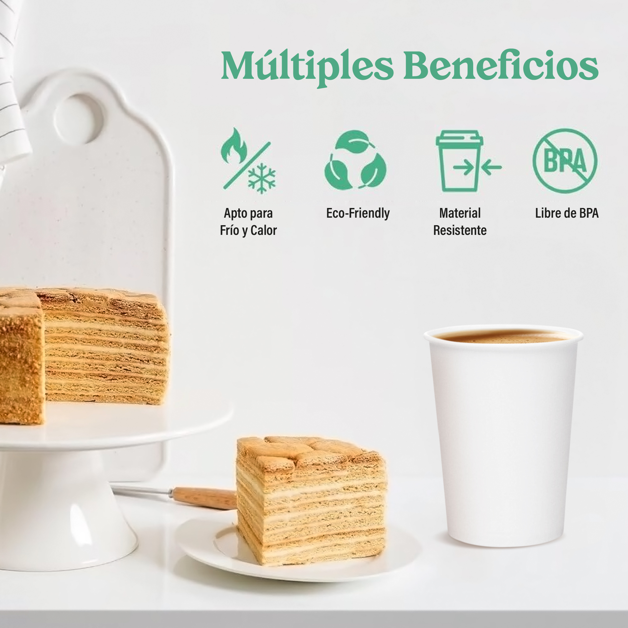 Foto 8 pulgar | Berry Green 50 Vasos Para Café 12 Oz (355 Ml) Con Tapa Y Manga  Resistentes  Antiderrames Y Biodegradables