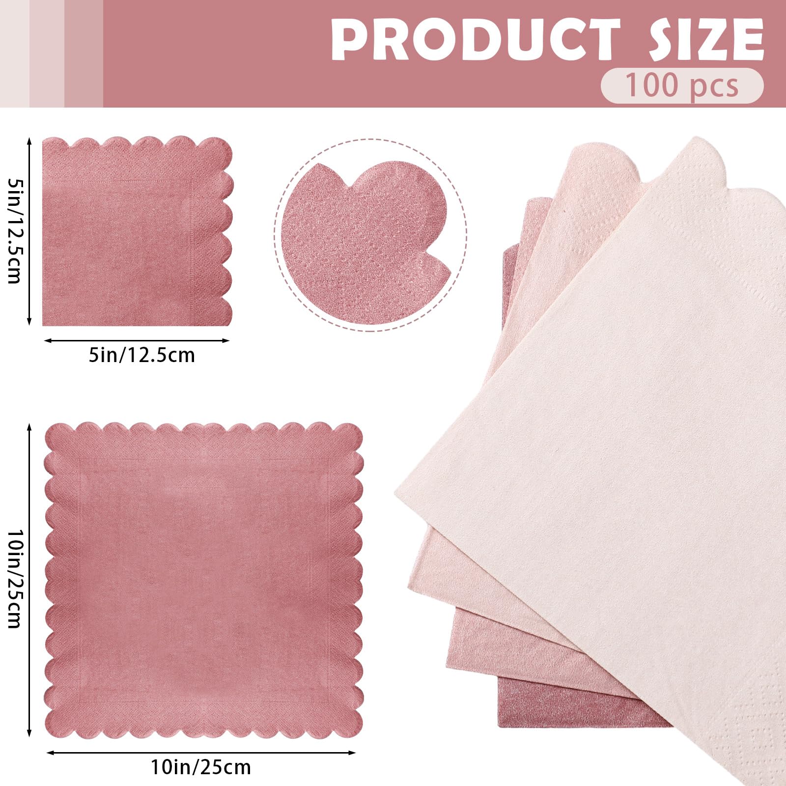 Foto 3 pulgar | Servilletas Zhanmai Rosa 100 Unidades - Venta Internacional