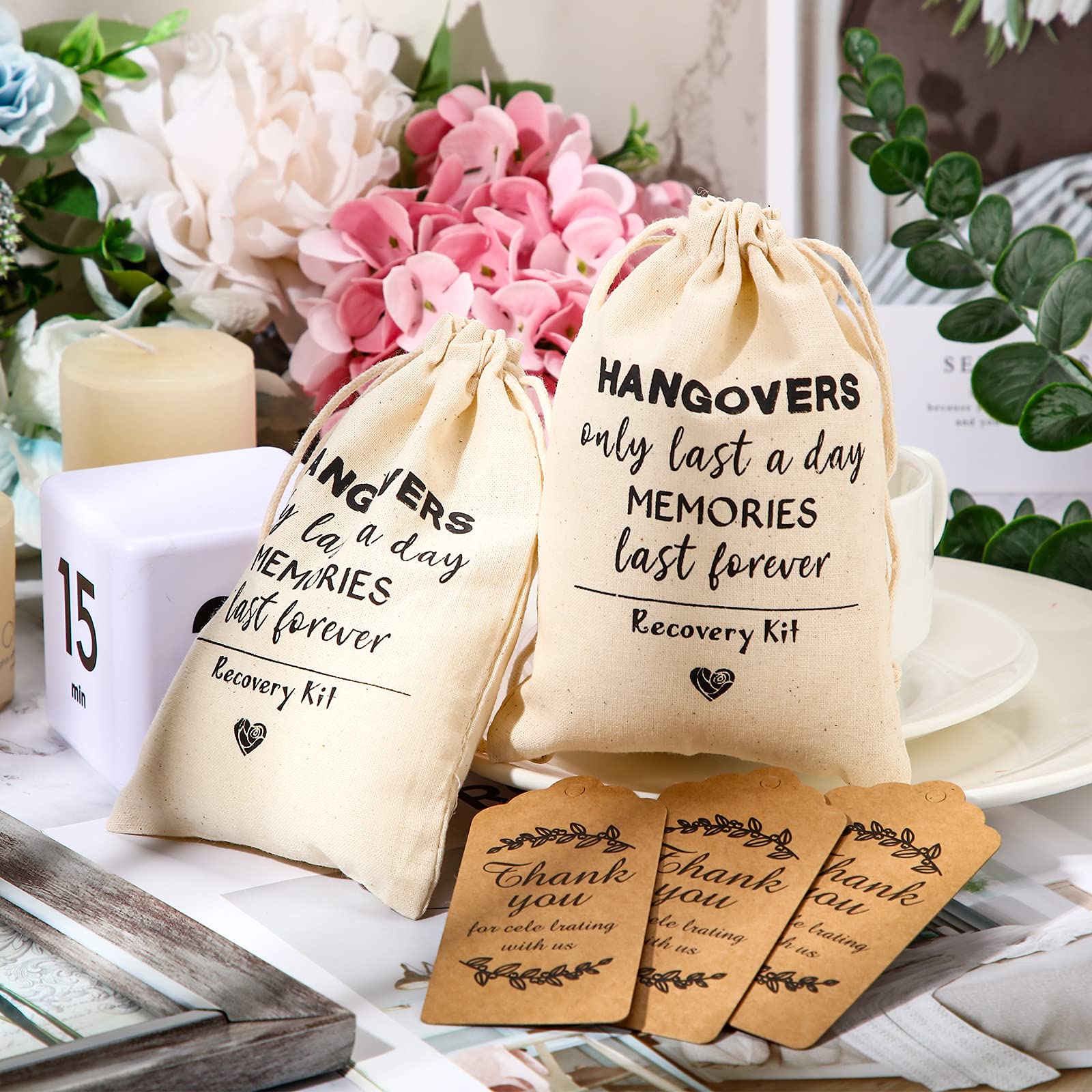 Foto 5 | Bolsa De Muselina De Algodón Weewooday Para Fiestas, 30 Unidades, 10 X 15 Cm - Venta Internacional.
