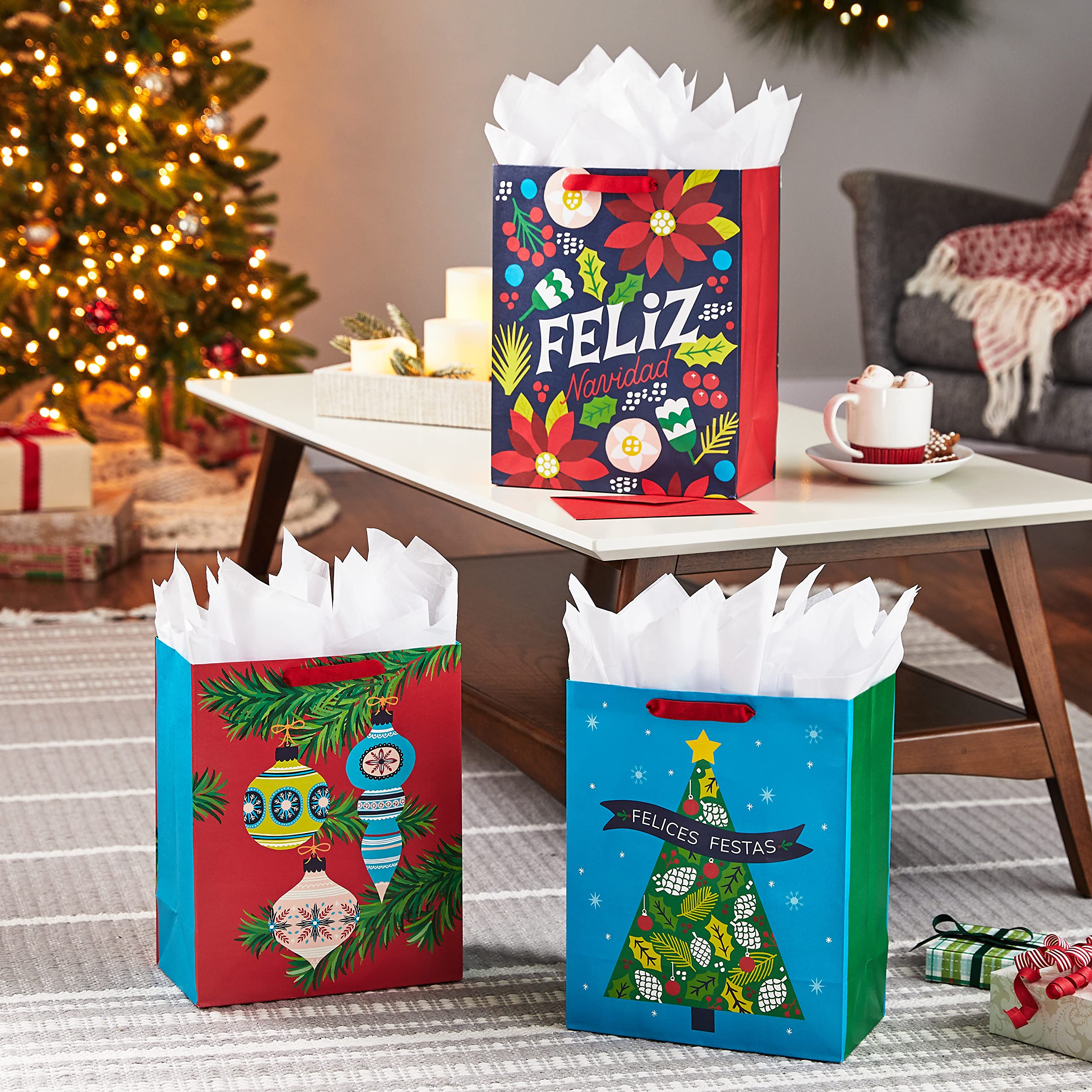 Foto 2 | Bolsa De Regalo Hallmark Vida 13 Large Christmas (3 En Español) - Venta Internacional.