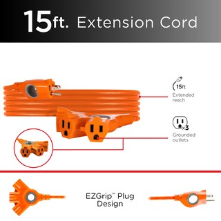 Foto 2 | Cable de Extensión Philips Ezgrip Sps3233o/37 15 Pies 16 Awg Naranja - Venta Internacional
