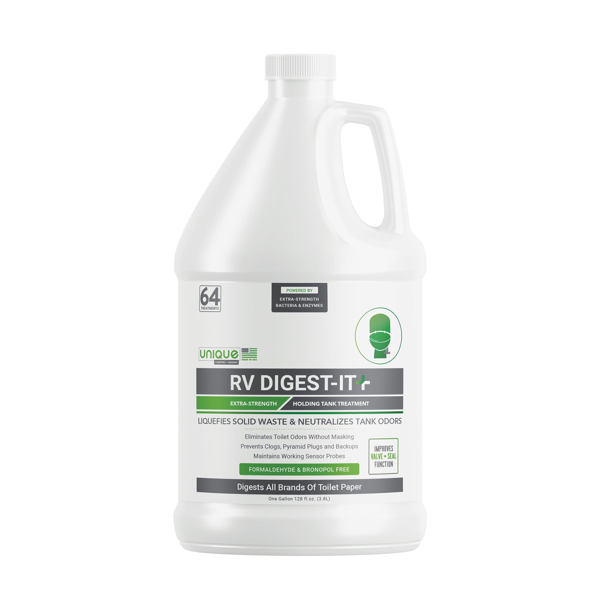 Tratamiento De Inodoro Rv Unique Rv Digest-it+ Extra Fuerte, 3,8 L - Venta Internacional.