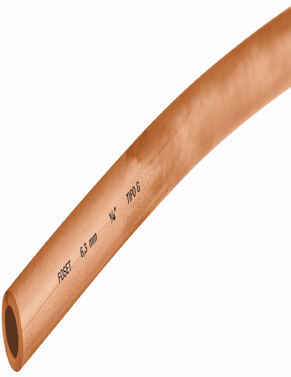 Foset 48155 Tubo De Cobre Flexible, 1/4', Rollo De 15 Metros