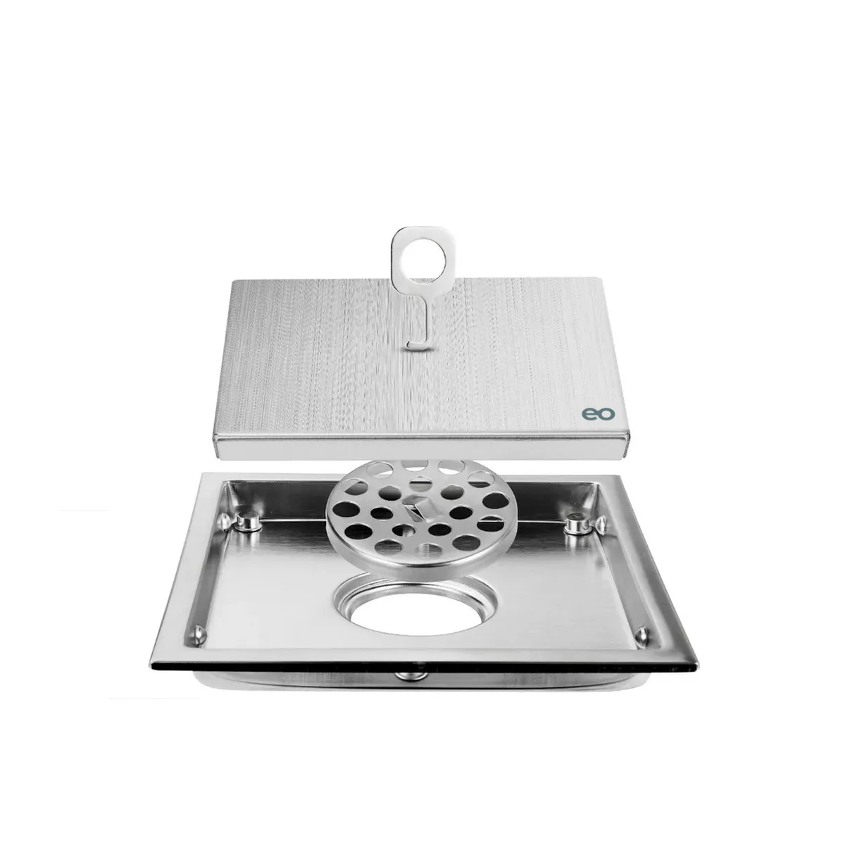 Foto 4 pulgar | Coladera Invisible Drenaje Piso Inoxidable 15x15cm Eo Safe Imports Esi-20276 Plata