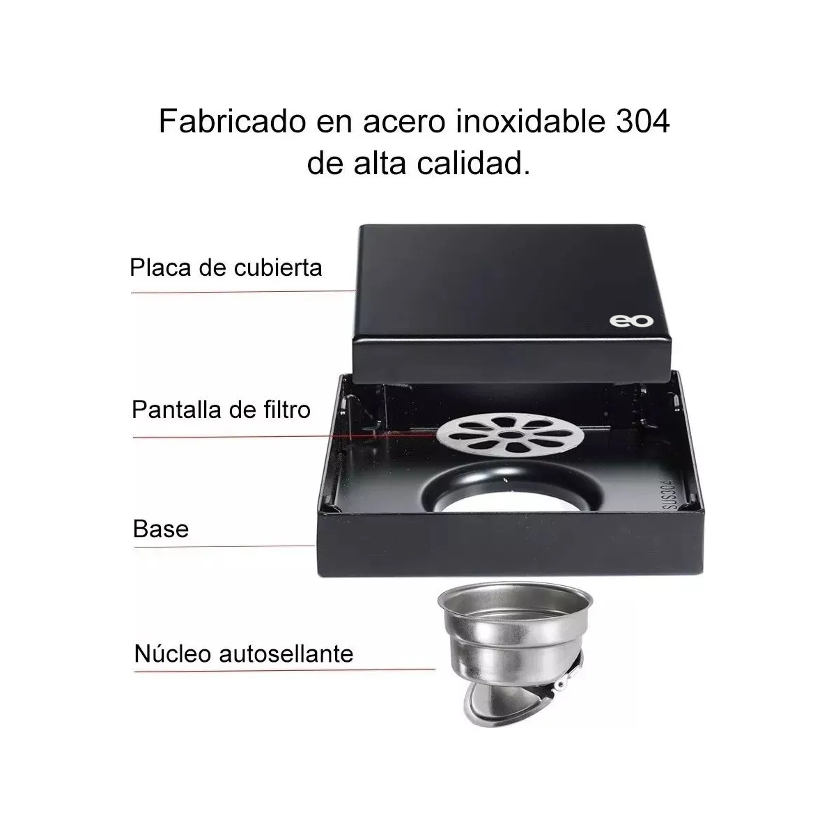 Foto 4 pulgar | Coladera Para Baño Eo Safe Imports Coladera Para Baño  Negro