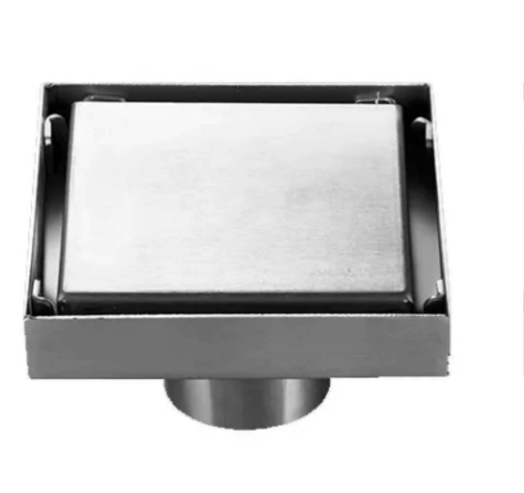 Rejilla Xtellar Cuadrada De Acero Inoxidable 10cm Para Baño Moderno
