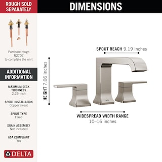 Foto 3 | Grifo Romano Para Bañera Delta Velum, Caño Curvo, Níquel Cepillado - Venta Internacional.