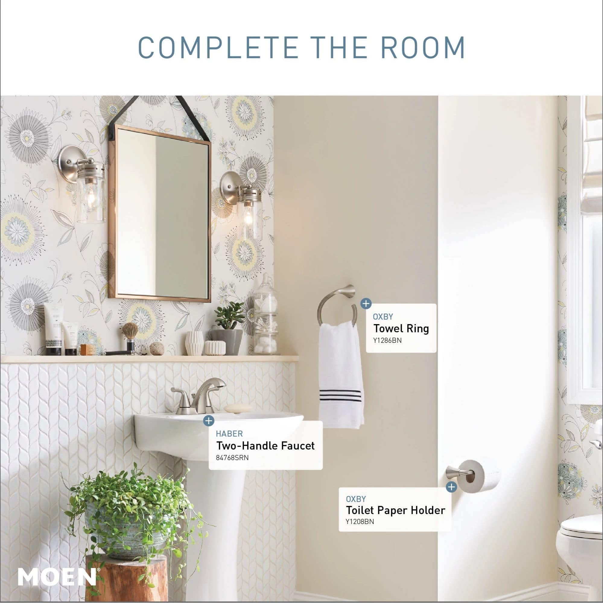 Foto 4 | Grifo De Baño Moen Haber Spot Resist En Níquel Cepillado - Venta Internacional.