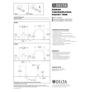 Foto 5 pulgar | Grifo Romano Para Bañera Delta T4753-ss De Acero Inoxidable Con 4 Orificios - Venta Internacional.