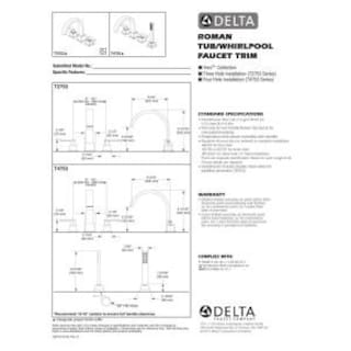 Foto 4 | Grifo Romano Para Bañera Delta T4753-ss De Acero Inoxidable Con 4 Orificios - Venta Internacional.