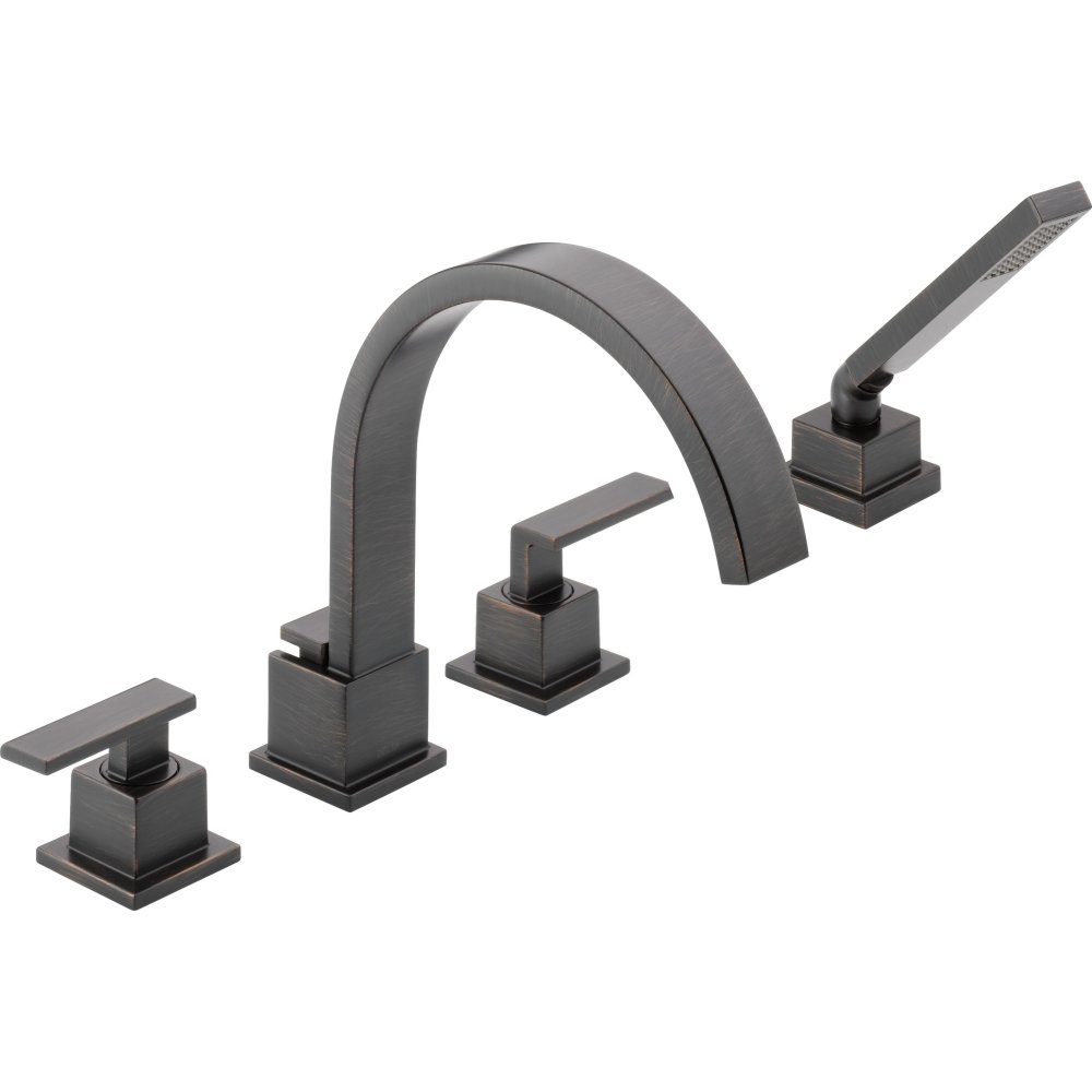 Grifo Romano Para Bañera Delta T4753-rb  Bronce Veneciano  Con Ducha De Mano - Venta Internacional.
