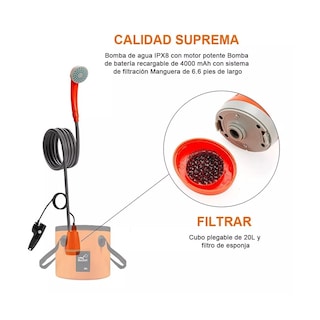 Foto 2 | Ducha Portátil Recargable Para Exteriores Eo Safe Imports Esi-9208 Naranja