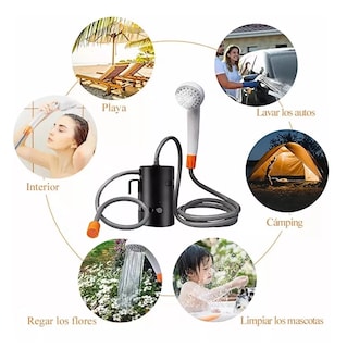 Foto 3 | Ducha Portátil Eléctrica Recargable con Bomba para Camping Naranja