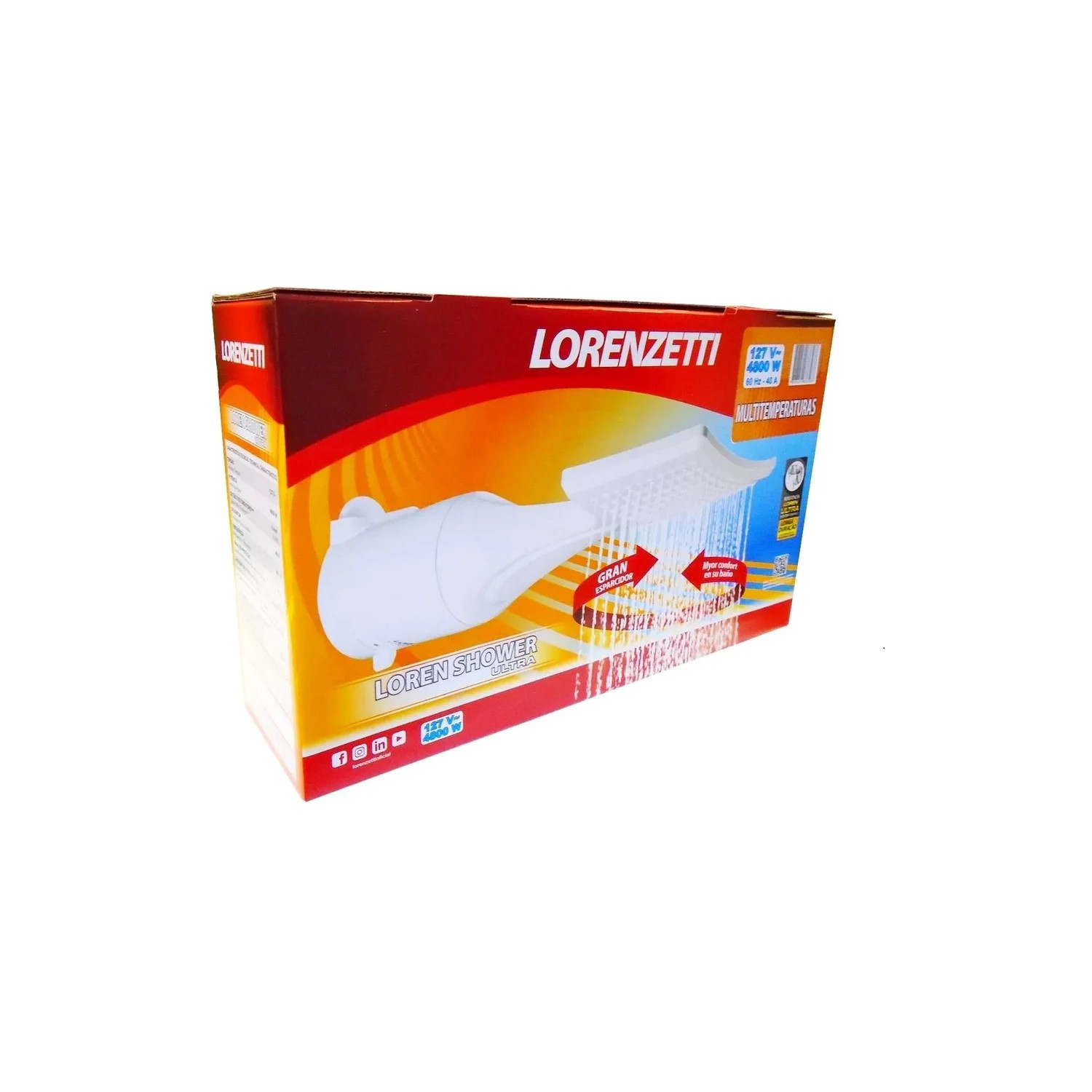 Foto 2 | Regadera Electrica Loren Shower Ultra 127v 4800w Multitemperaturas 447 Lorenzetti