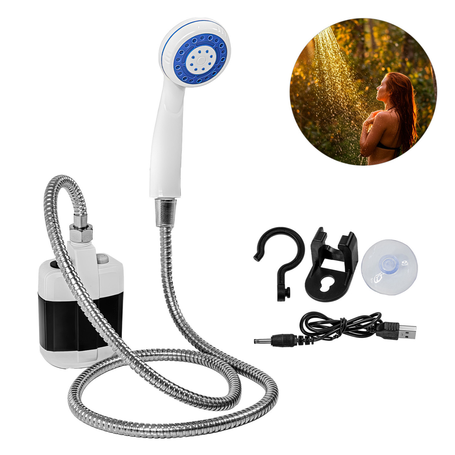 Foto 1 | Regadera Portatil Camping Recargable Electrica 25w 3.5l/m Gutstark Home