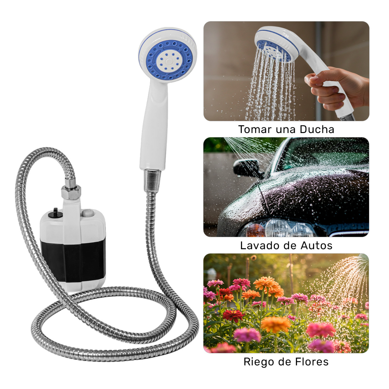 Foto 4 pulgar | Regadera Portatil Camping Recargable Electrica 25w 3.5l/m Gutstark Home