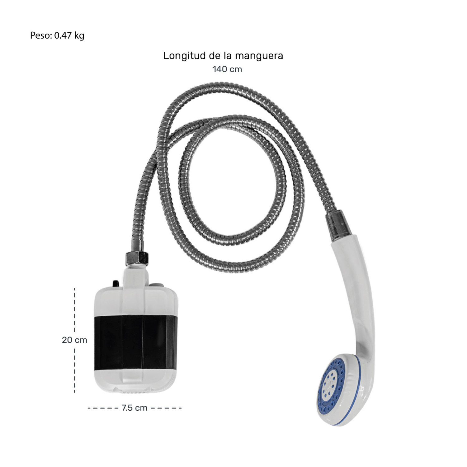 Foto 7 pulgar | Regadera Portatil Camping Recargable Electrica 25w 3.5l/m Gutstark Home