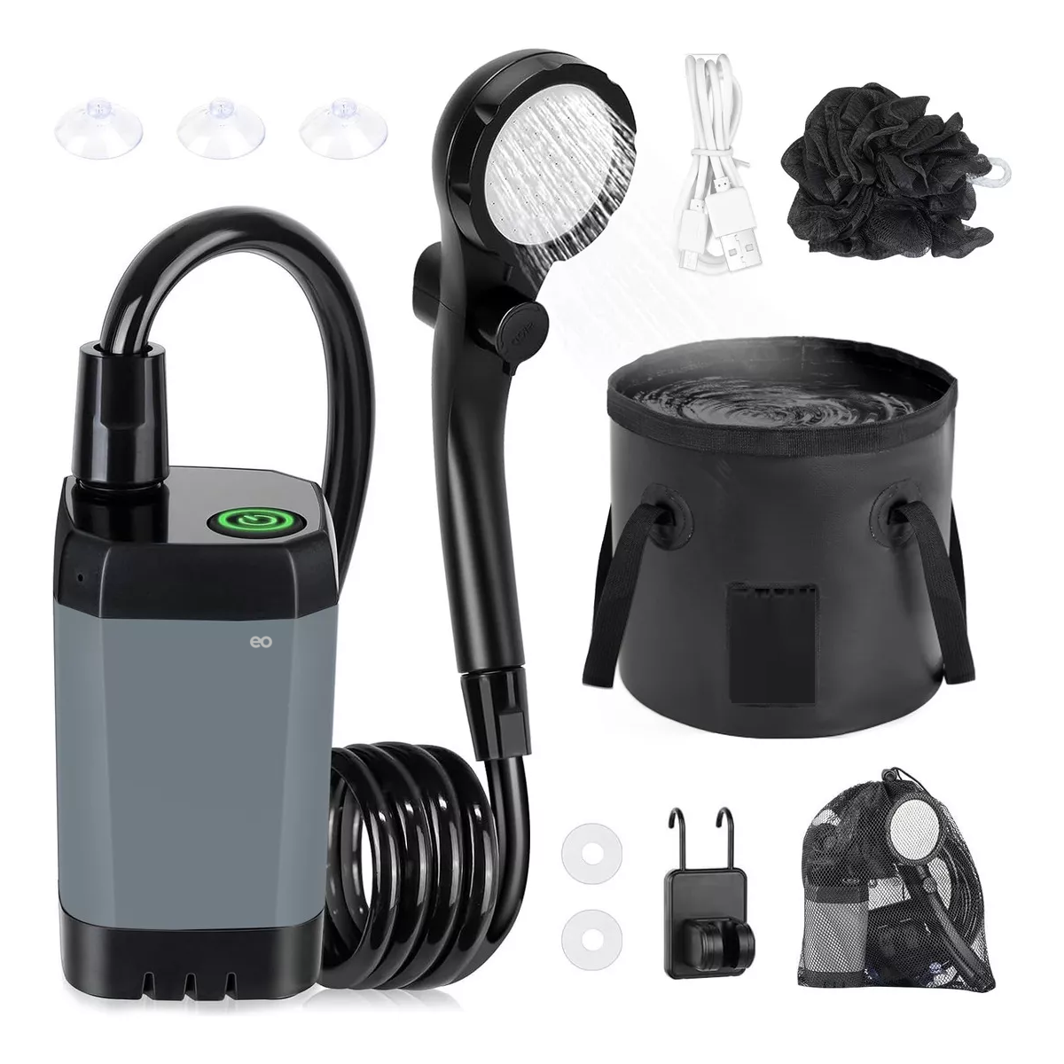 Ducha Portátil Color Negro Para Camping Eo Safe Imports Esi-18753 Negro