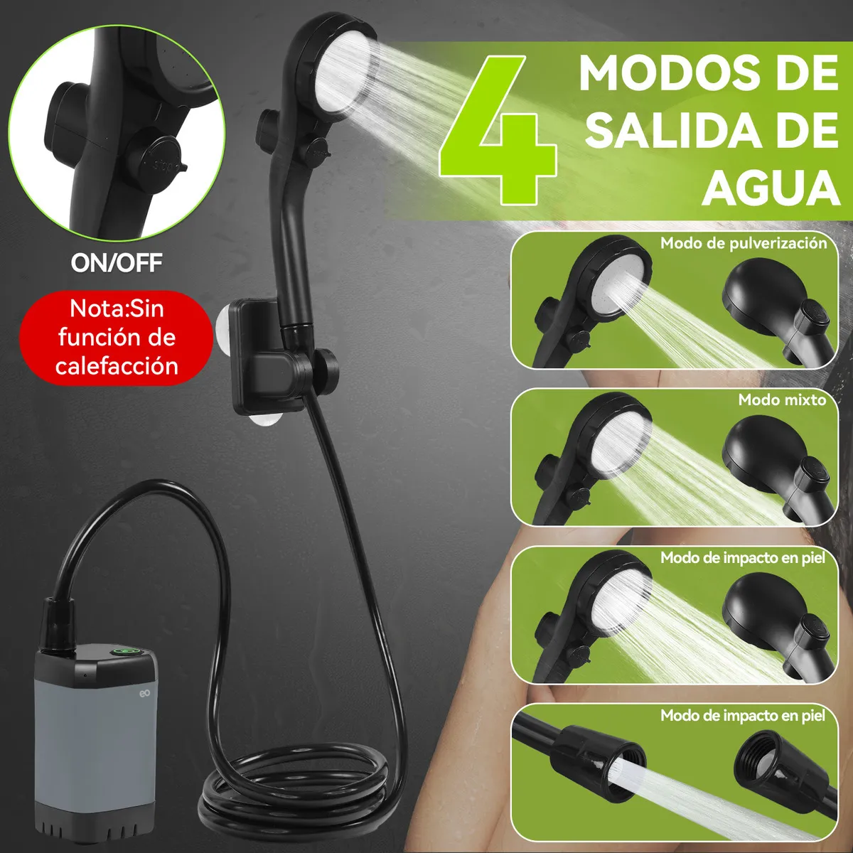 Foto 4 pulgar | Ducha Portátil Color Negro Para Camping Eo Safe Imports Esi-18753 Negro