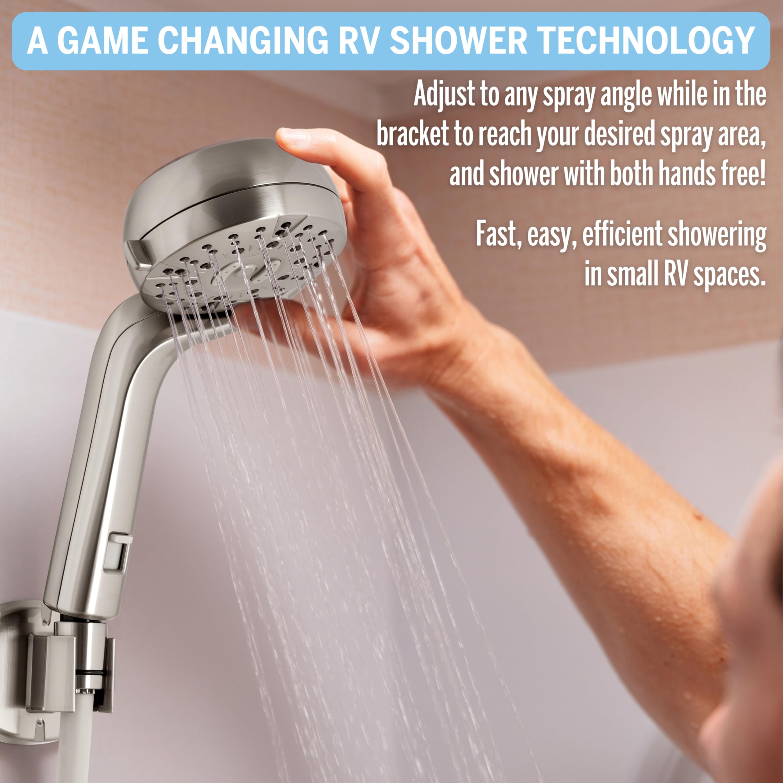 Foto 5 pulgar | Cabezal De Ducha Waterpik Transform Pivoting Rv Con Manguera De 5 Modos - Venta Internacional.