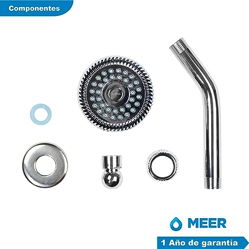 Foto 3 pulgar | Regadera para Baño Meer Faucets By CNX con Tubo Cromada de ABS y Acero Inoxidable Redonda Antisarro