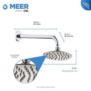 Foto 5 | Kit De Regadera Meer-cnx Cuello y Manerales de Acero Inoxidable y Zinc