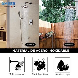 Foto 6 | Kit De Regadera Meer-cnx Cuello y Manerales de Acero Inoxidable y Zinc