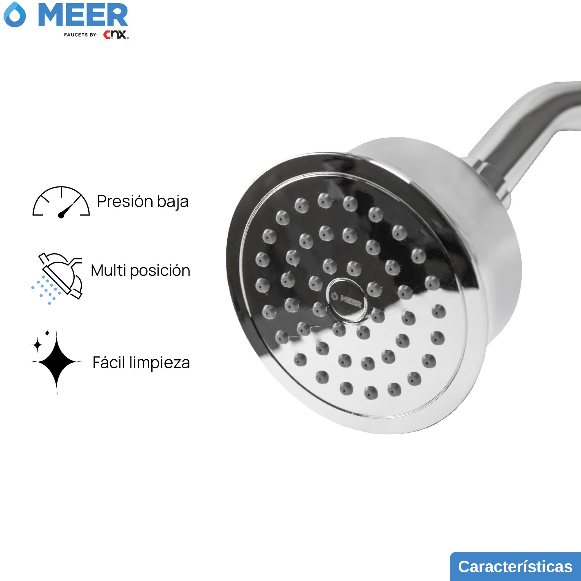 Foto 3 | Regadera Meer Cnx de Acero Inoxidable