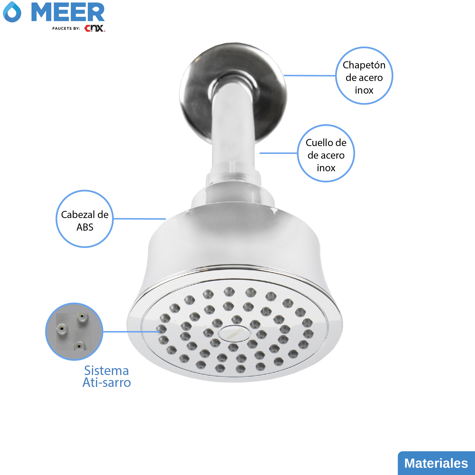 Foto 4 | Regadera Meer Cnx de Acero Inoxidable