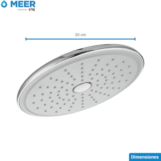 Foto 4 | MEER Faucets by CNX | Regadera Redonda con Botón de Autolimpieza de 20 cm, de ABS Cromado Multiposición y Anti-Sarro
