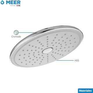Foto 5 | MEER Faucets by CNX | Regadera Redonda con Botón de Autolimpieza de 20 cm, de ABS Cromado Multiposición y Anti-Sarro