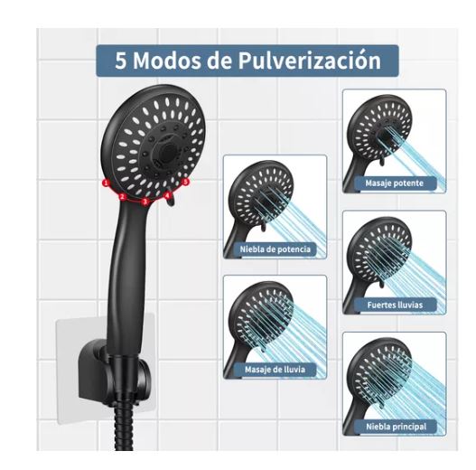 Foto 4 pulgar | Regadera Para Baño Telefono Ahorradoras Alta Presión Redonda