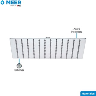 Foto 5 | Meer Faucets By Cnx | Regadera Cuadrada de 20 Cm Cabezal de Ducha Acero Inoxidable Satinado