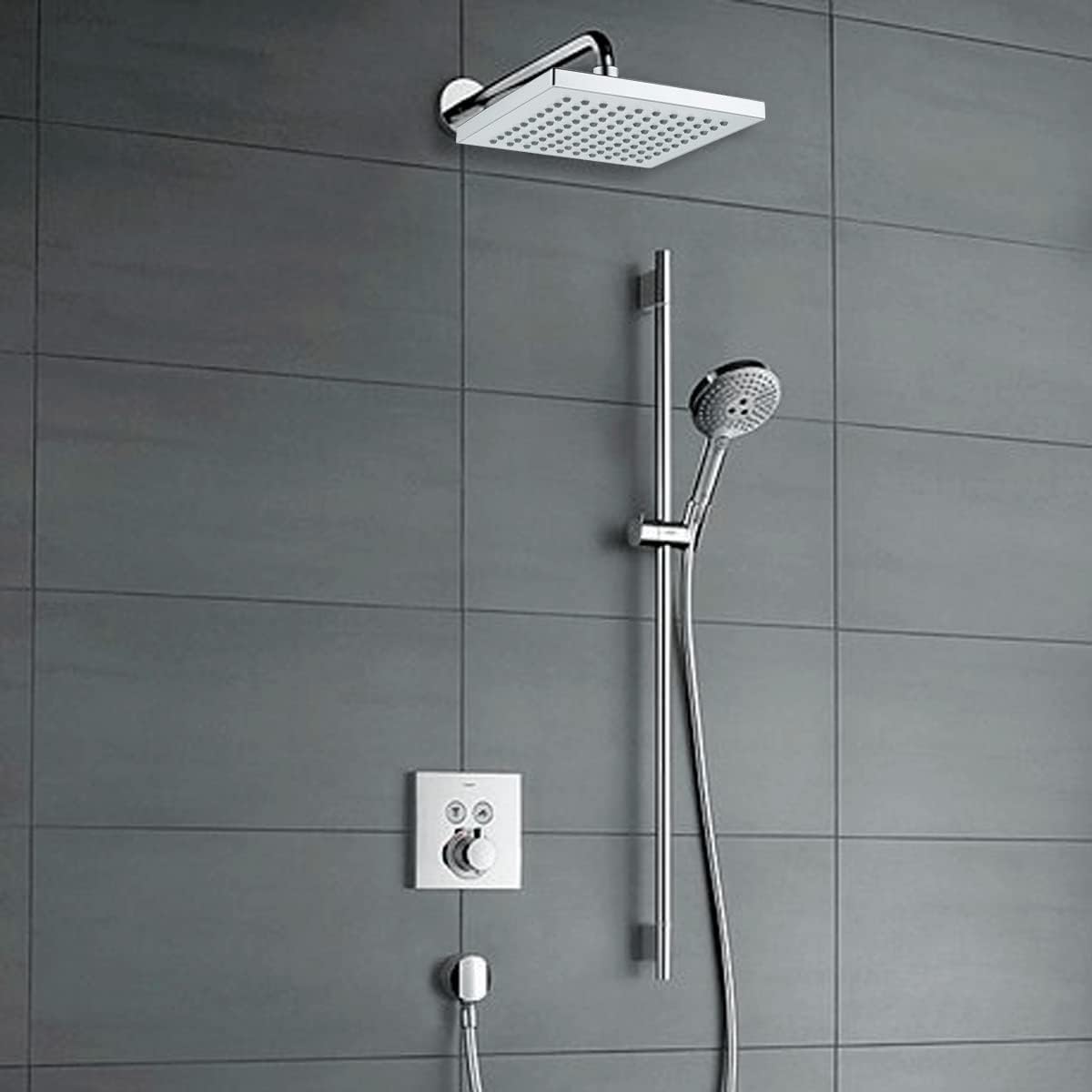 Foto 2 | Regadera Cuadrada Meer Faucets  By Cnx de 20 cm de ABS Cromado Multiposición Anti-sarro y Funciona con Presión Baja