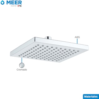 Foto 6 | Regadera Cuadrada Meer Faucets By Cnx de 20 cm de ABS Cromado Multiposición Anti-sarro y Funciona con Presión Baja