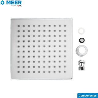 Foto 7 | Regadera Cuadrada Meer Faucets By Cnx de 20 cm de ABS Cromado Multiposición Anti-sarro y Funciona con Presión Baja