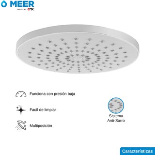 Foto 3 | Regadera Redonda de 20 cm de Abs Meer Faucets By Cnx Cromado