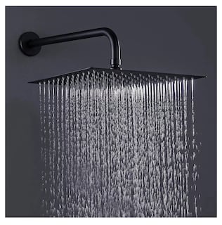 Foto 2 | Regadera Cuadrada Negra 20cm con Tubo de 50cm y Manerales en Negro