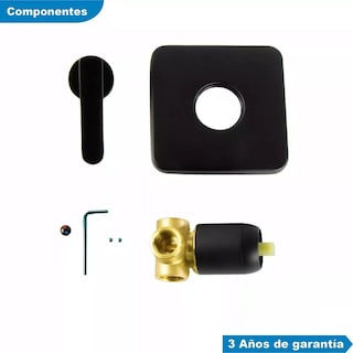 Foto 6 | Kit De Regadera Cuadrada 8 Pulg. Con Brazo De 30 Cm, Mezcladora Monomando Y Resumidero Negro Mate